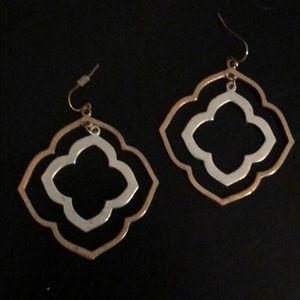 Silver and gold earring